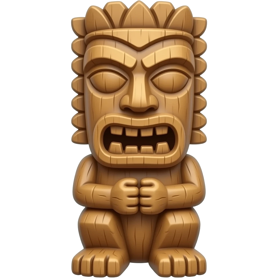 tiki wood statue emoji