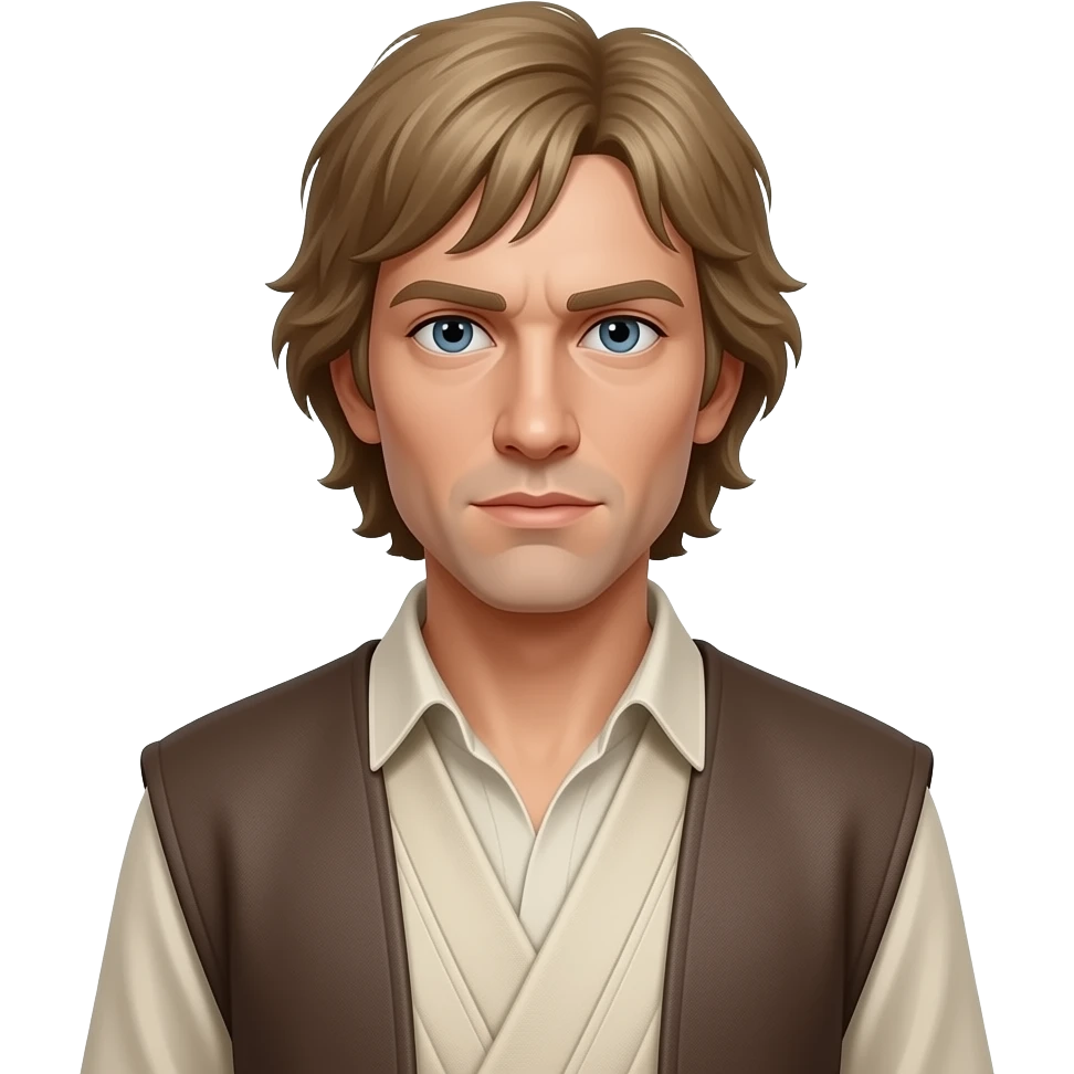 Full Length body Realistic Luke Skywalker with dirty blonde hair emoji