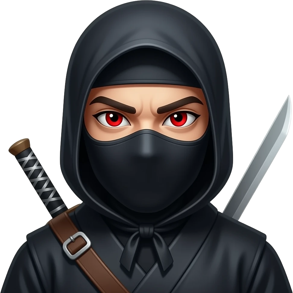 نینجا ترسناک چشم قرمز emoji