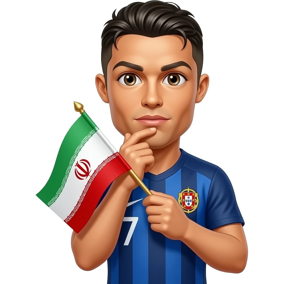 رونالدو که پرچم ایران تنشه emoji