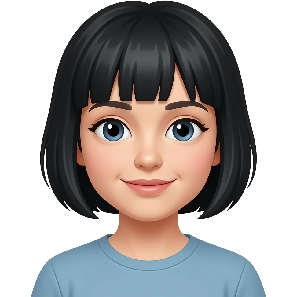 Short black hair emoji