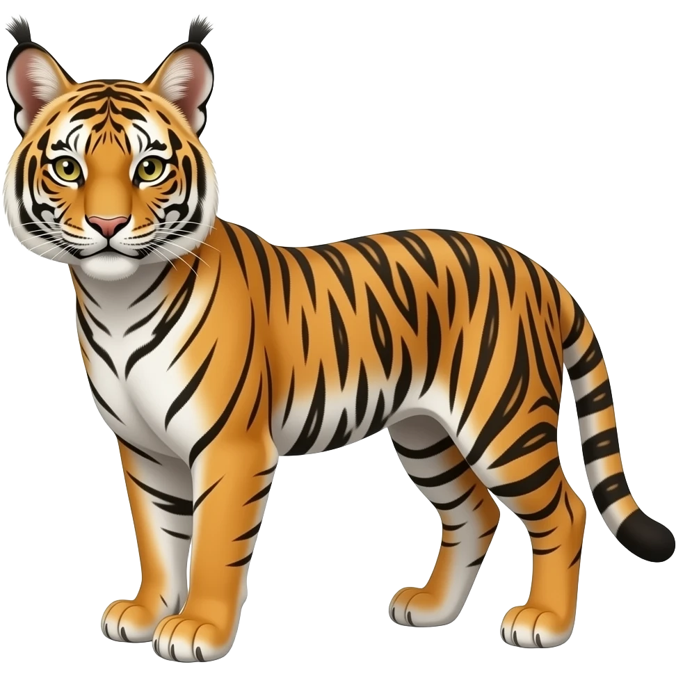 Rishboland Tiger-Caracal-Leopard-Serval-hybrid, full body emoji