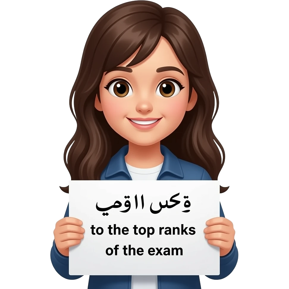 یه دختر سردفتر با نوشته فارسی احسنت بر نفرات برتر آزمون emoji