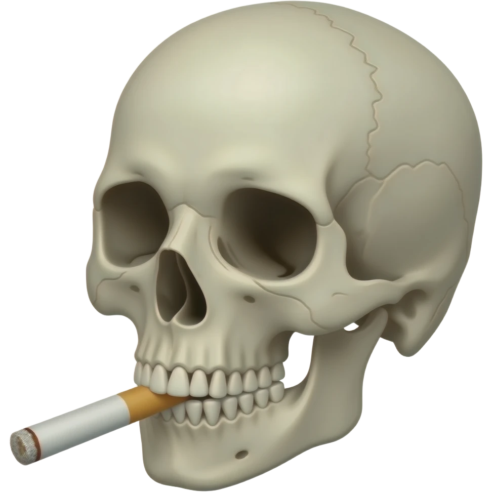 Skul and smoking emoji