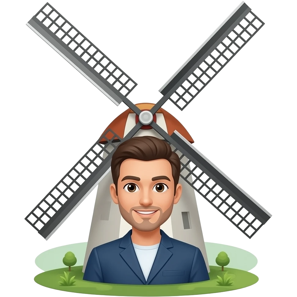 man Inside Windmill emoji