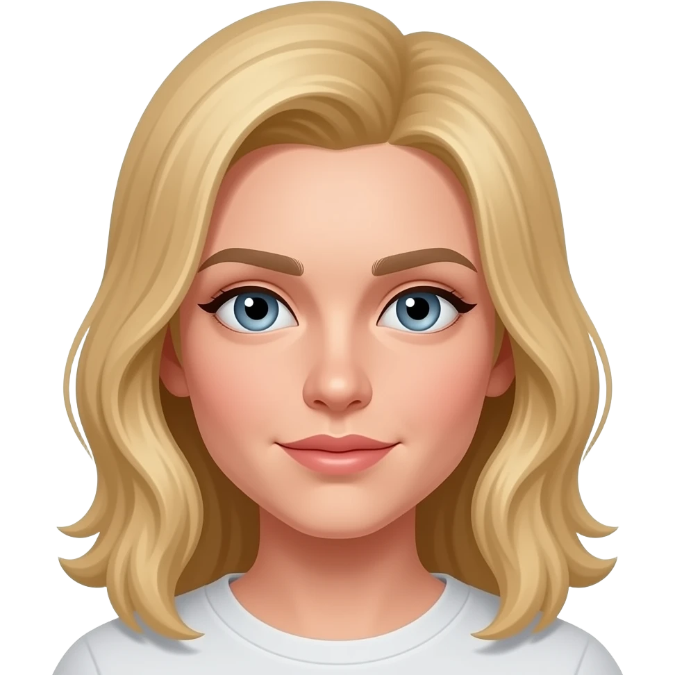 blonde hair blue-grey eyes emoji