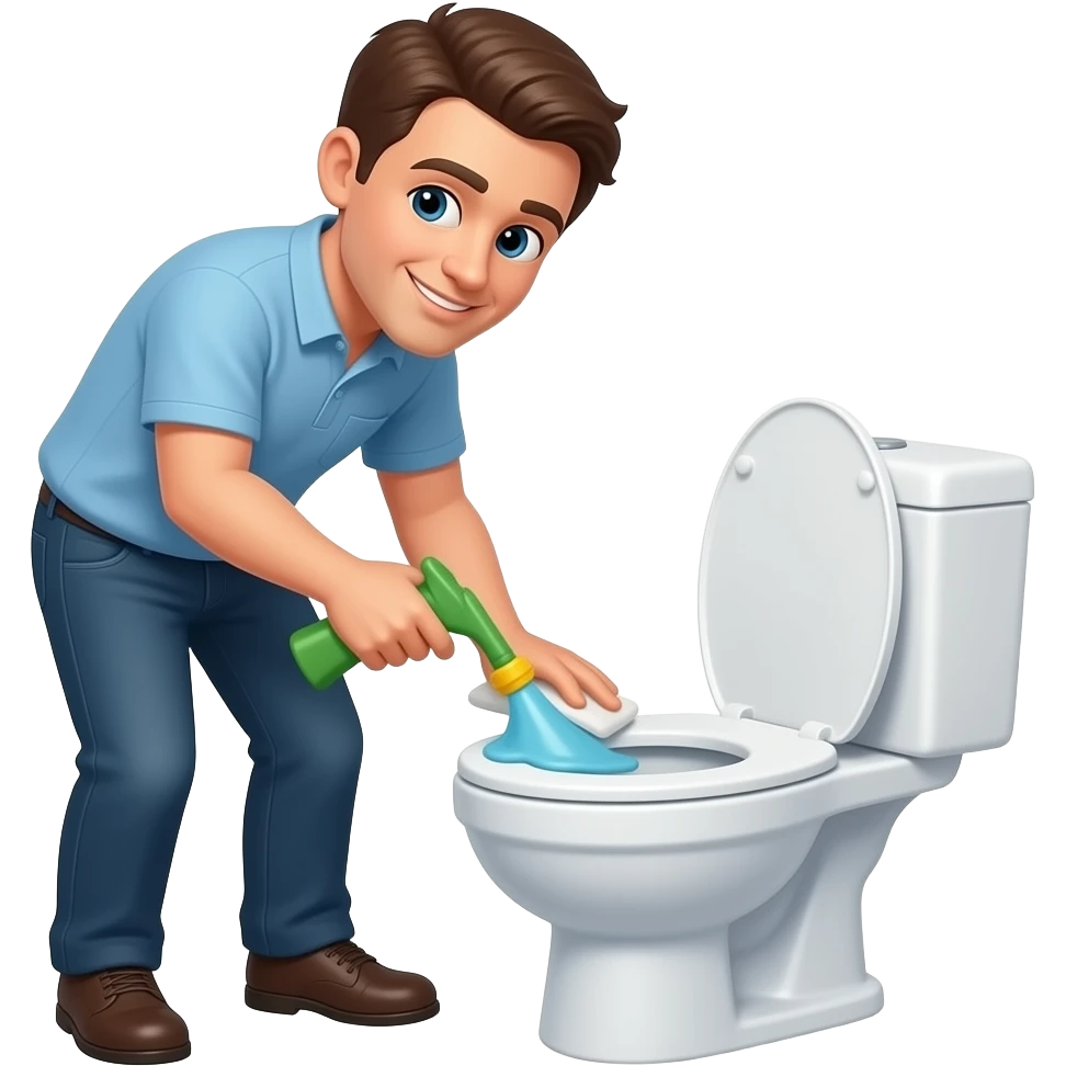 a man cleaning the toilet emoji
