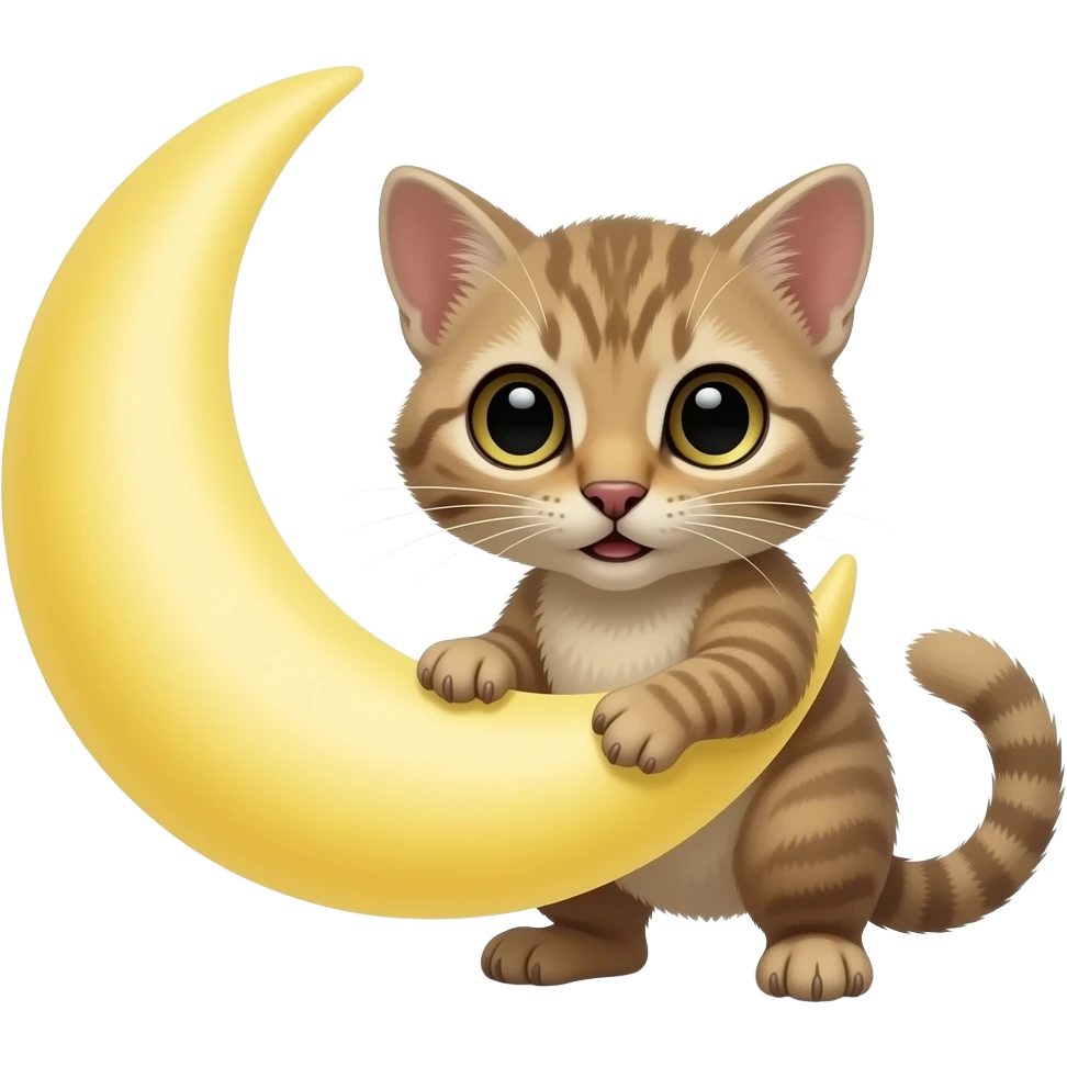 tiny creature biting a crescent moon emoji