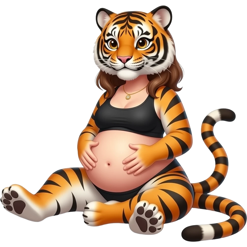 Make this Tiger girl get stuffed,her belly will be so big it would look like she has pregnancy bloating,dare to tickle that Tiger girl’s bellybutton,her gut rumbling echoes loud so you can listen to that full tummy,Tiger girl rolls around. emoji