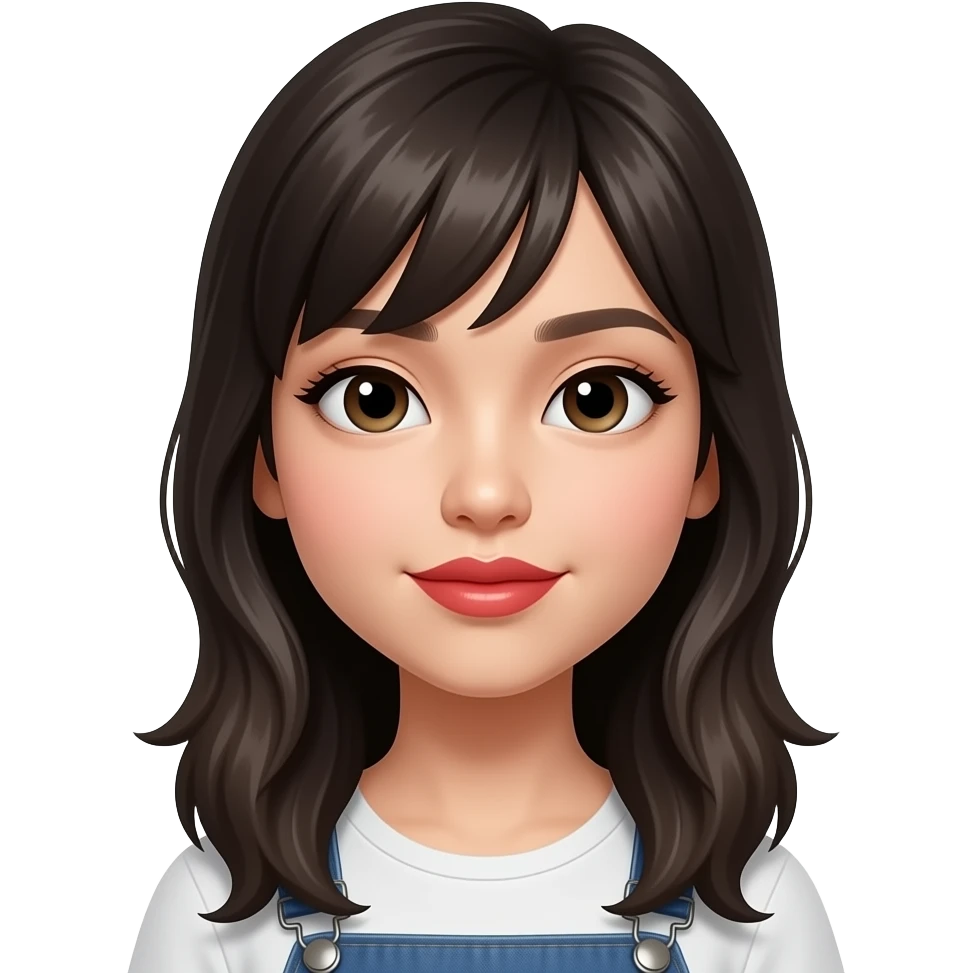 Asian girl with duck lips and red nails emoji