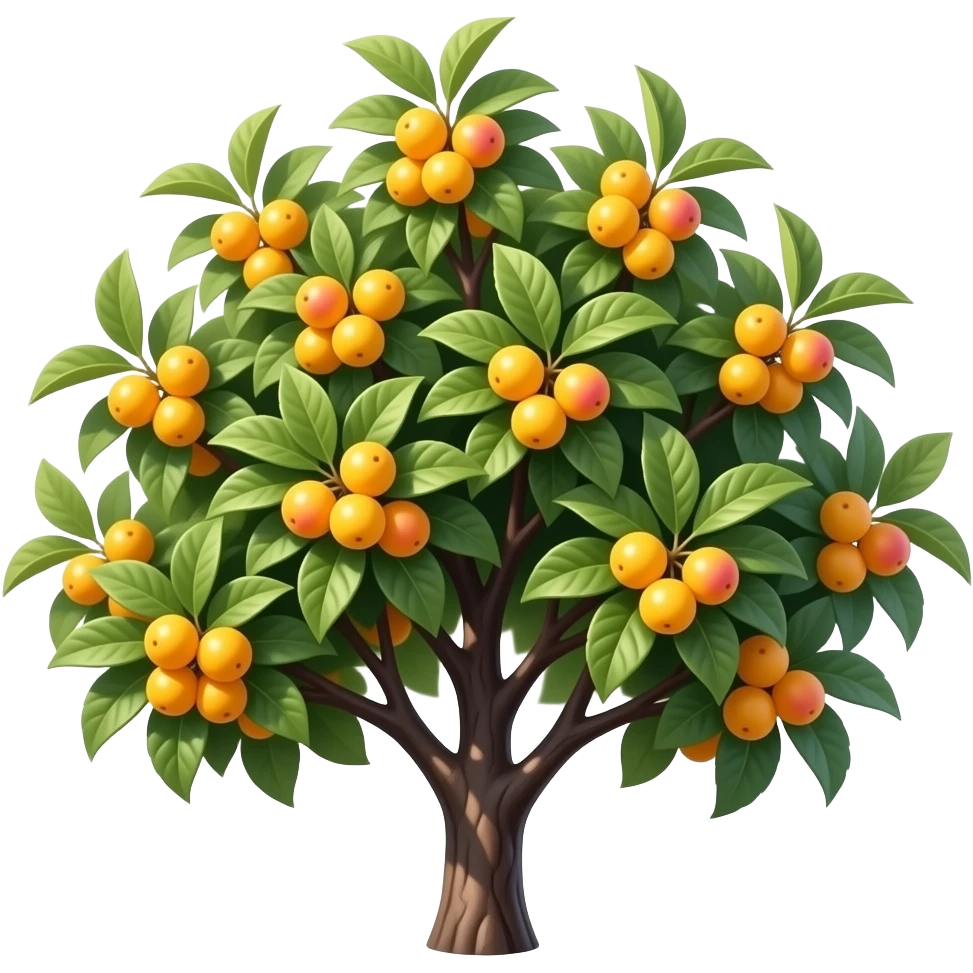 Photorealistic alycha tree: dense clusters of small yellow‑orange ...
