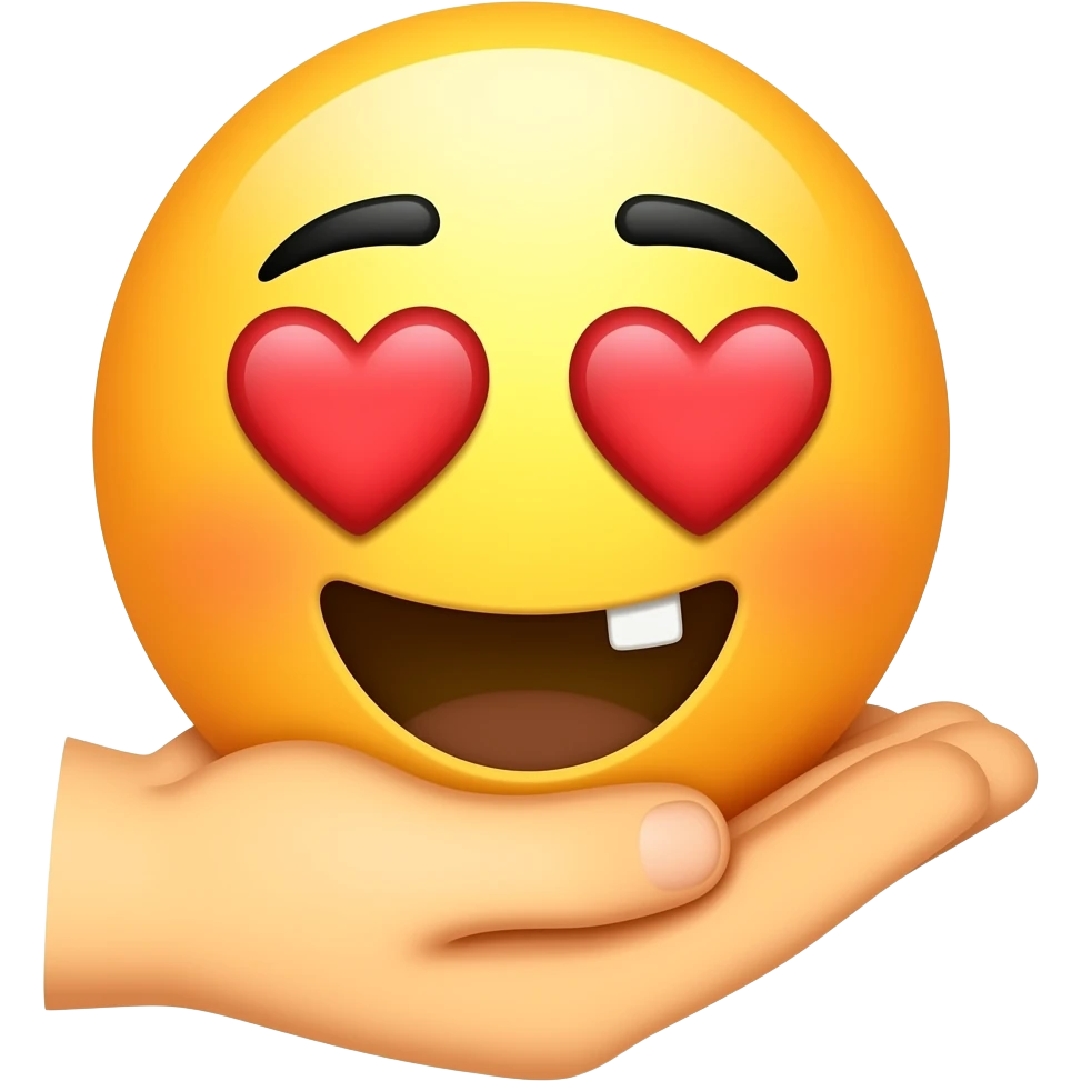 Emoji face Catching a blowing kiss with hand from someone emoji