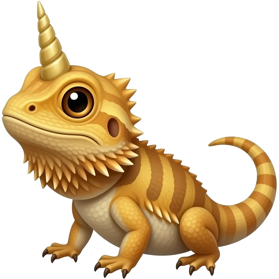 little bearded dragon with a unicorn horn emoji