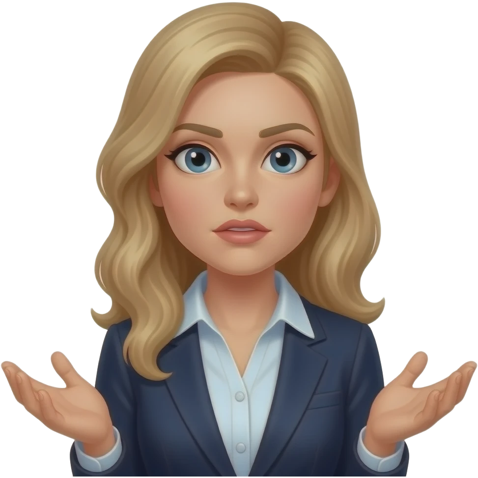 women giving a serious expression explaining a rule emoji