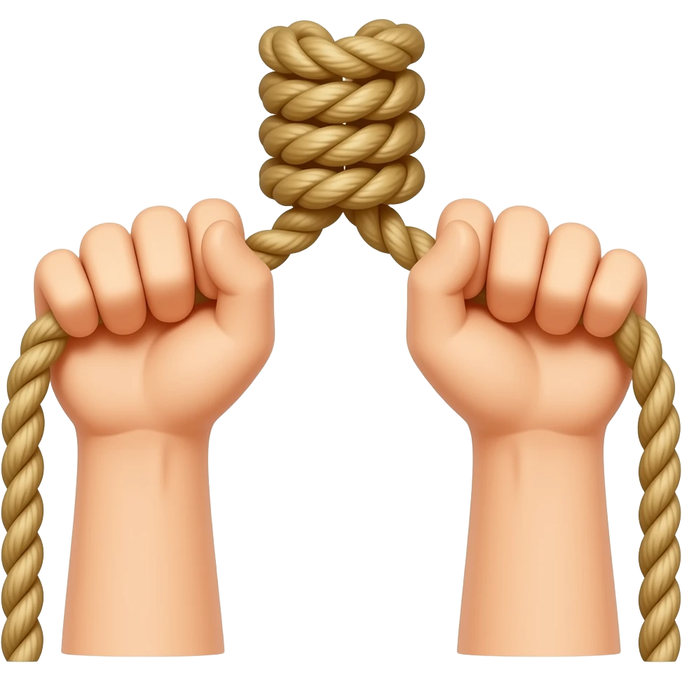 pulling a ropeonly hands emoji