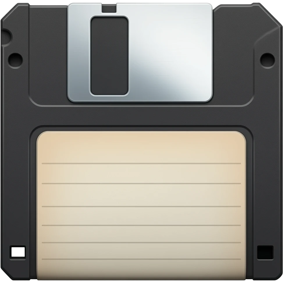 rusty floppy disk three-quarter view emoji