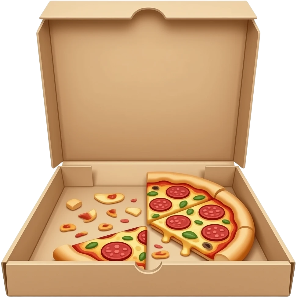pizzabox with pizzacrumbs leftovers emoji