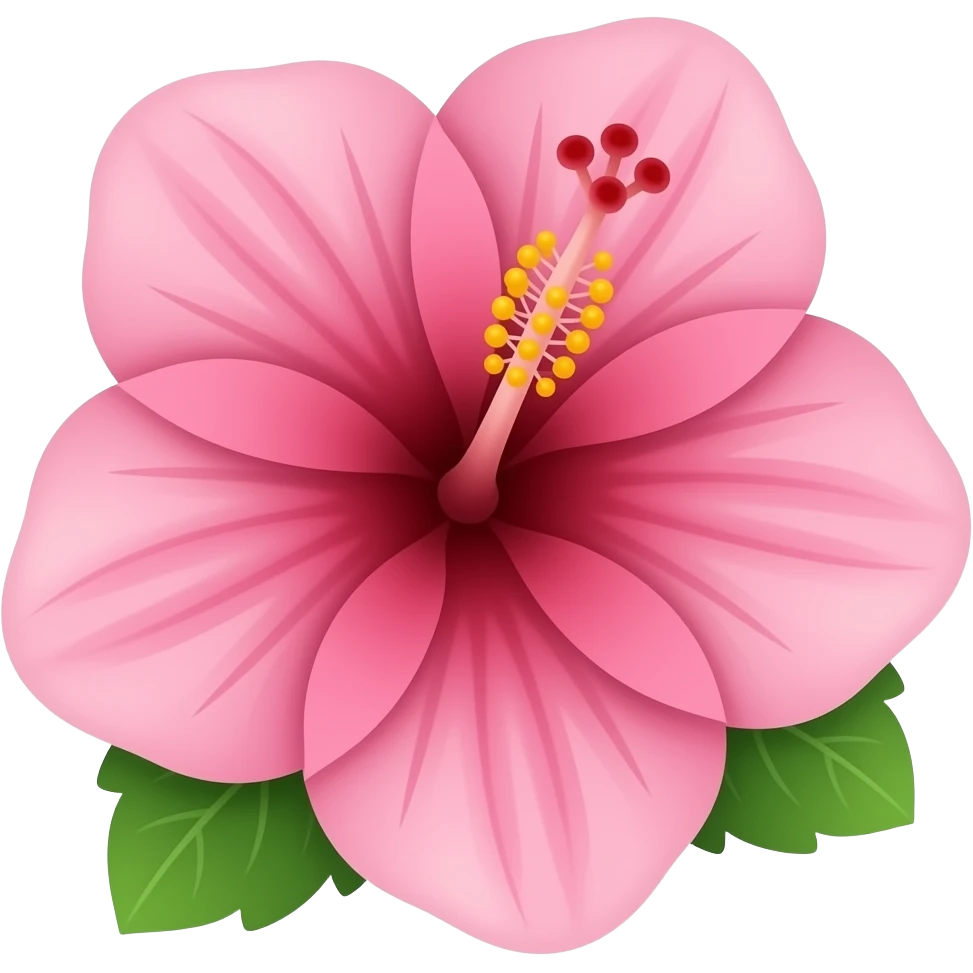 Pink hibiscus emoji