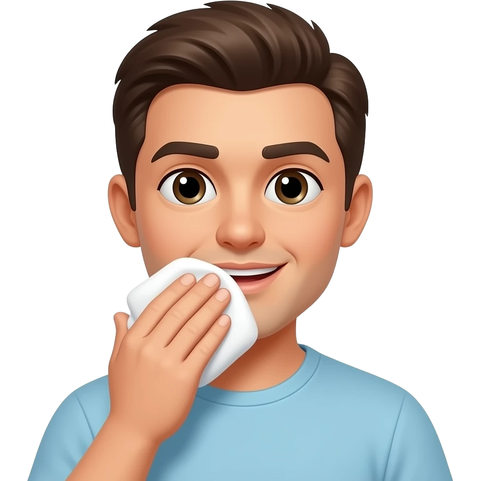 I wipe my mouth emoji