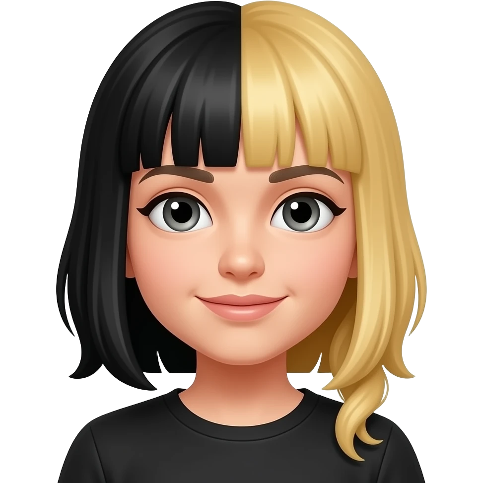 black and blonde split dye emoji