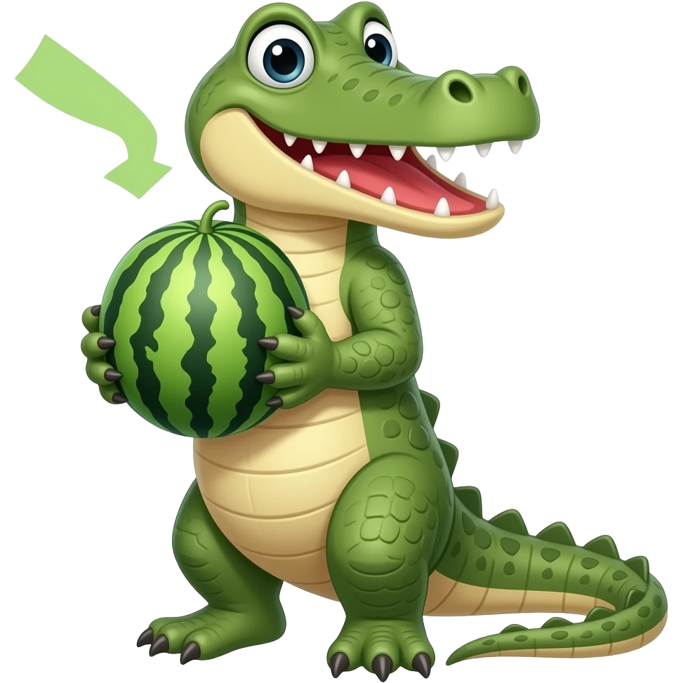 crocodile + watermelon emoji