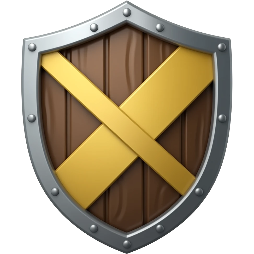 a shield made of a raft emoji
