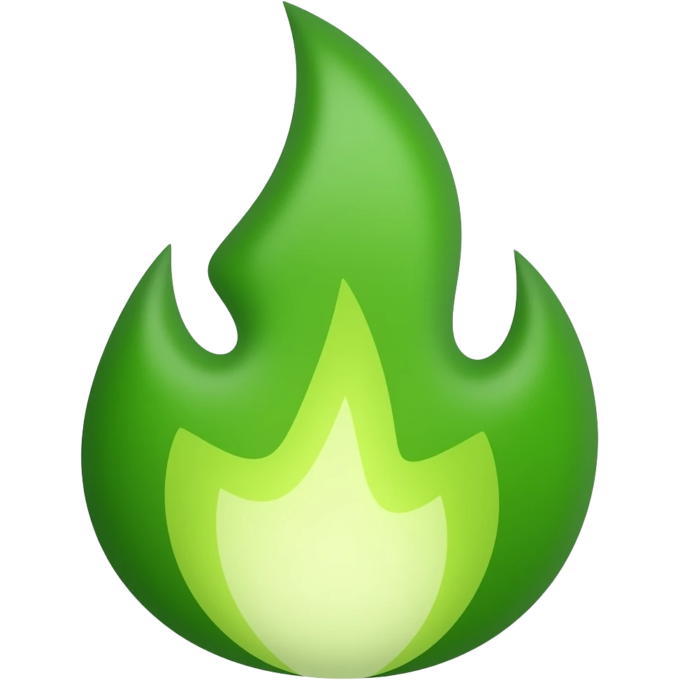 Green fire emoji