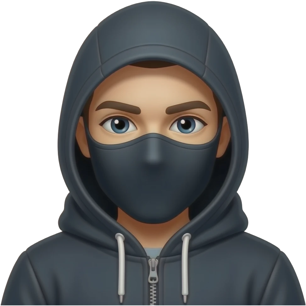 Хакер анонимус с маской emoji