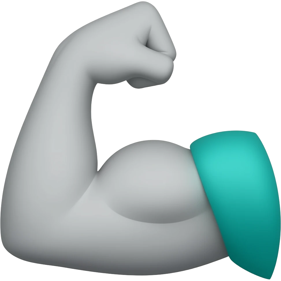 bizeps icon in grey bizeos highlighted in #00D4B1 emoji