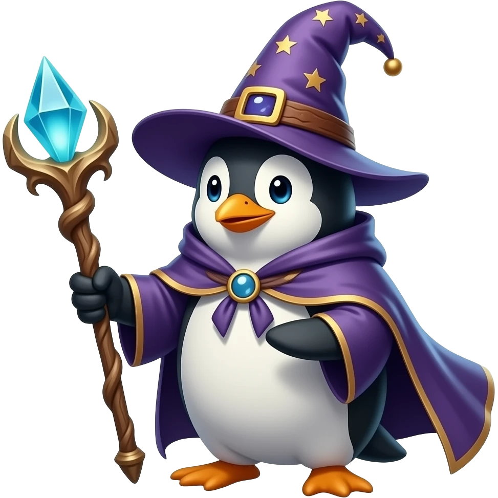 Penguin Wizard emoji