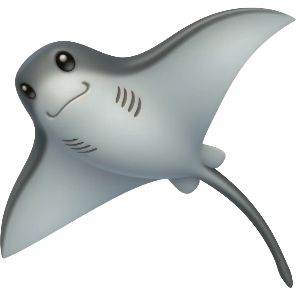 Cute stringray swimming gracefully emoji