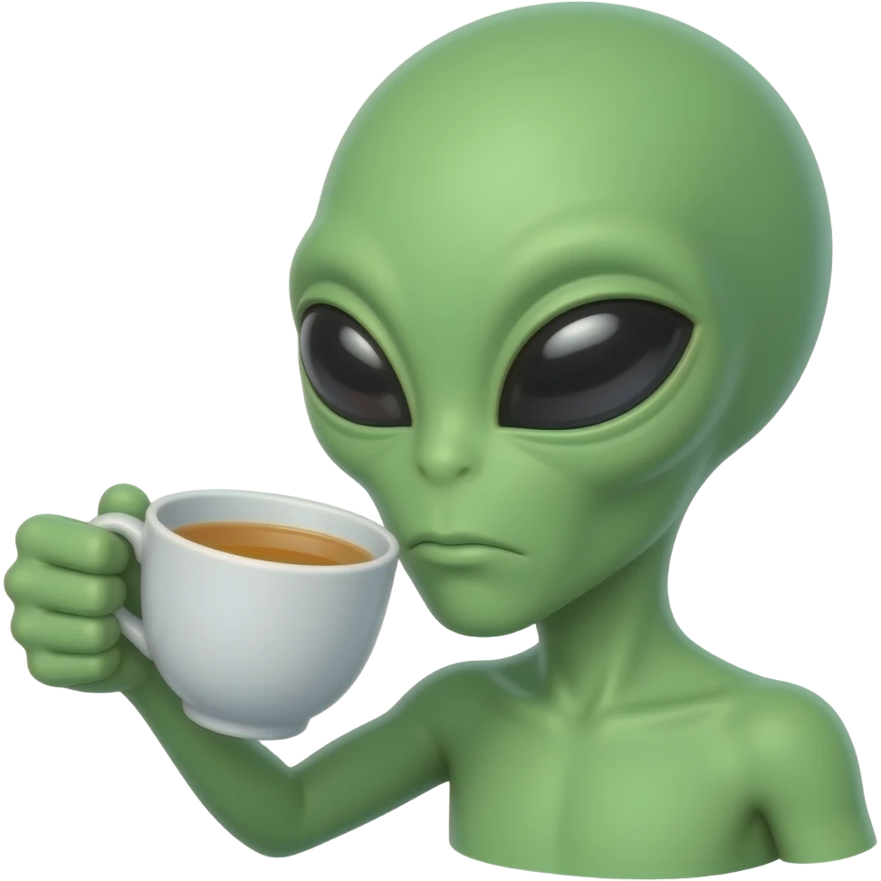 喝着茶的外星人 emoji