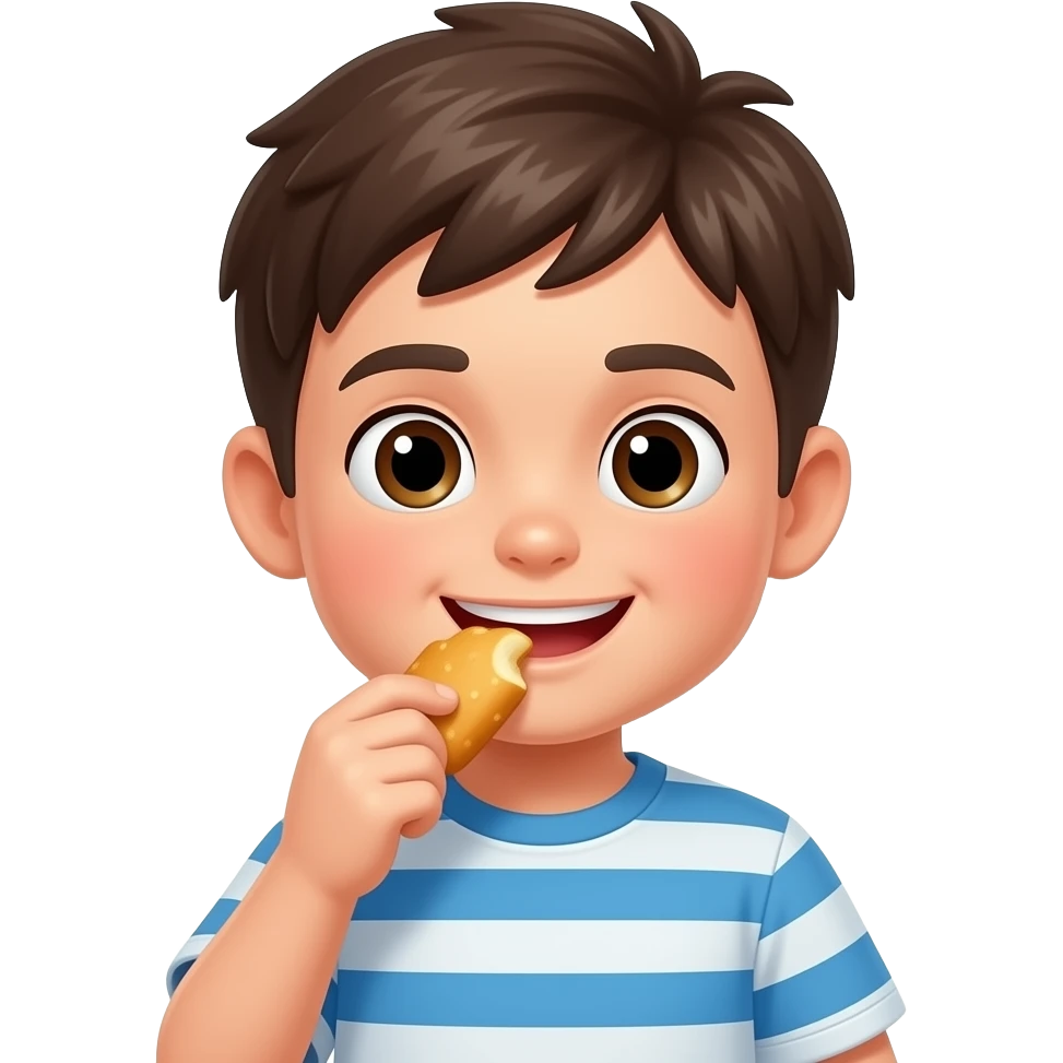 chico comiendo comida chatarra emoji