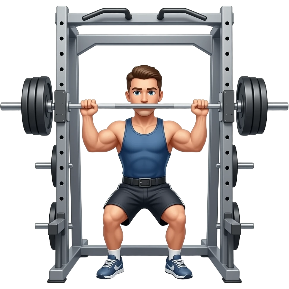 sport test (include a man who is eg. running or lifting on some kind of sport maximal strength testing machine) emoji