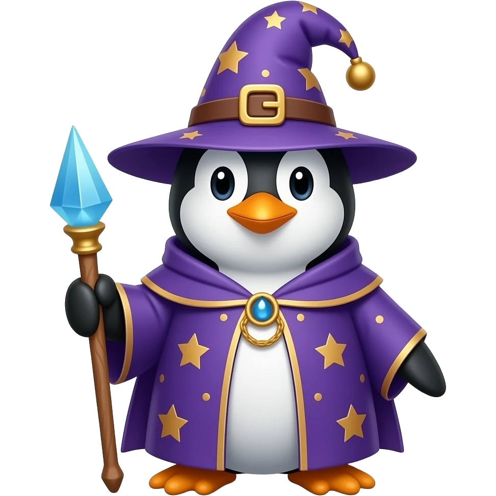 Penguin Wizard emoji