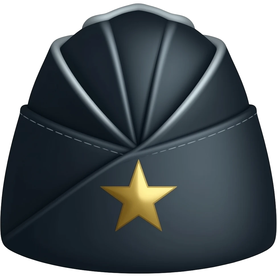 Flat Black Breton Cap military hat emoji