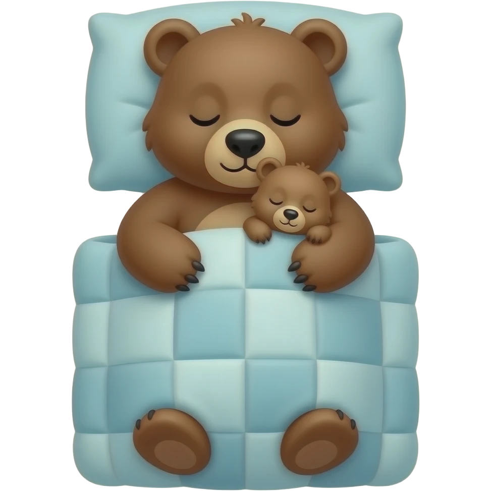 Bear and cub in sleeping blanket emoji