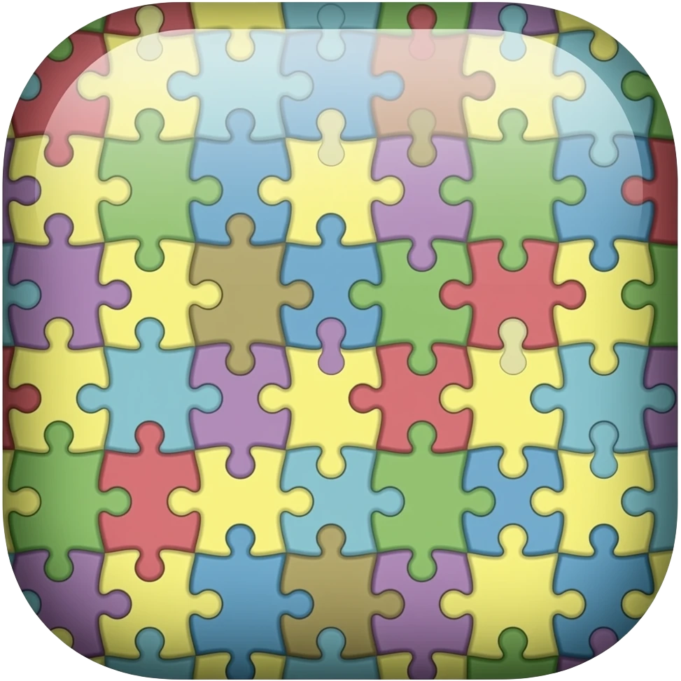 autism puzzle pieces ios shading background. lots of puzzle pieces. lots. indivual small ones. primary colors emoji