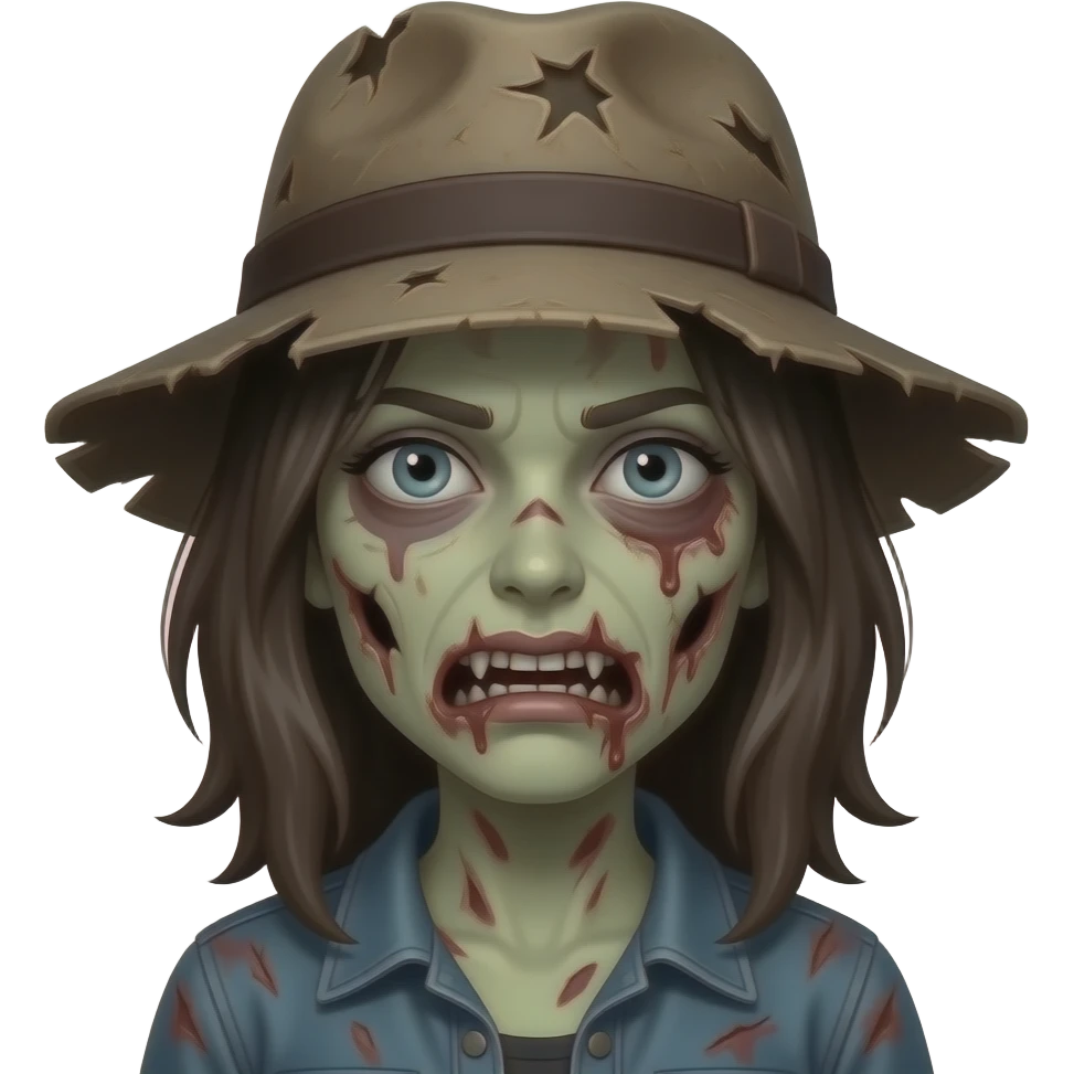 feMale zombie with Hat emoji