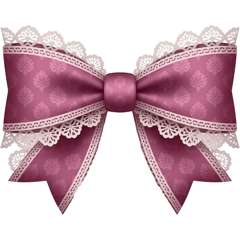 vintage rococo mauve bow with lace and frills emoji