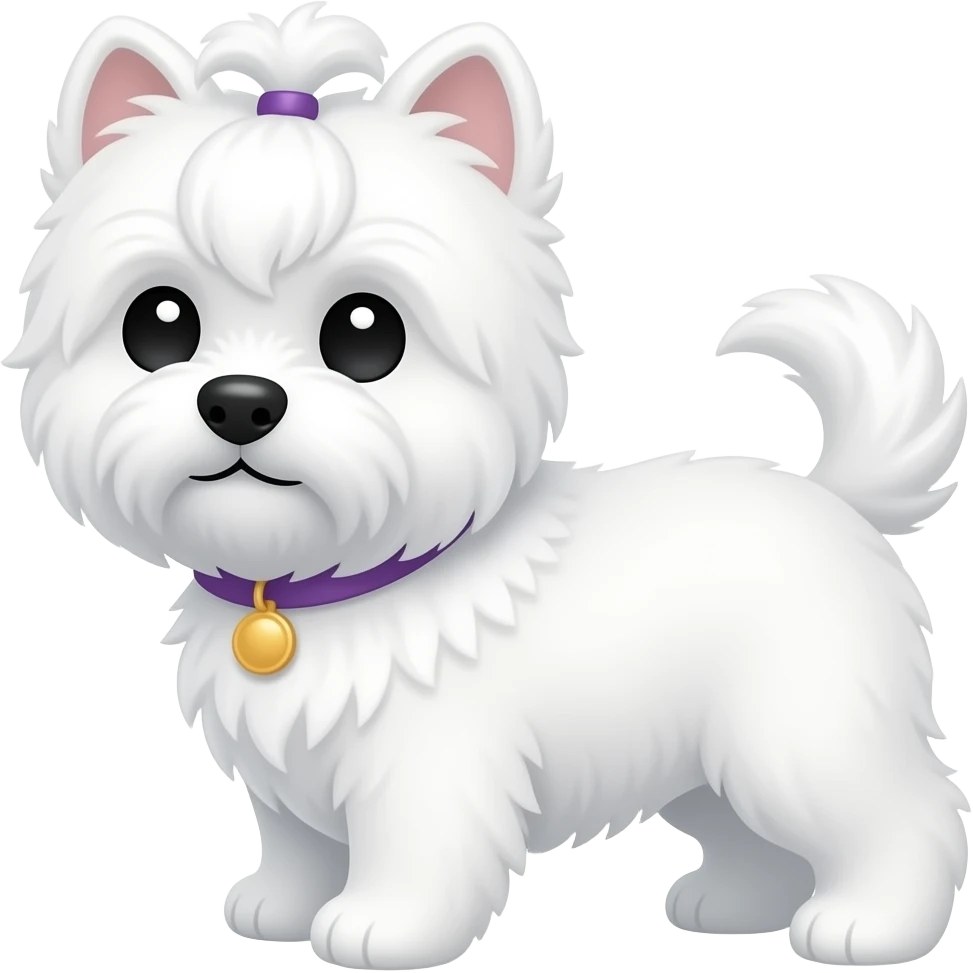 kawaii maltese dog emoji