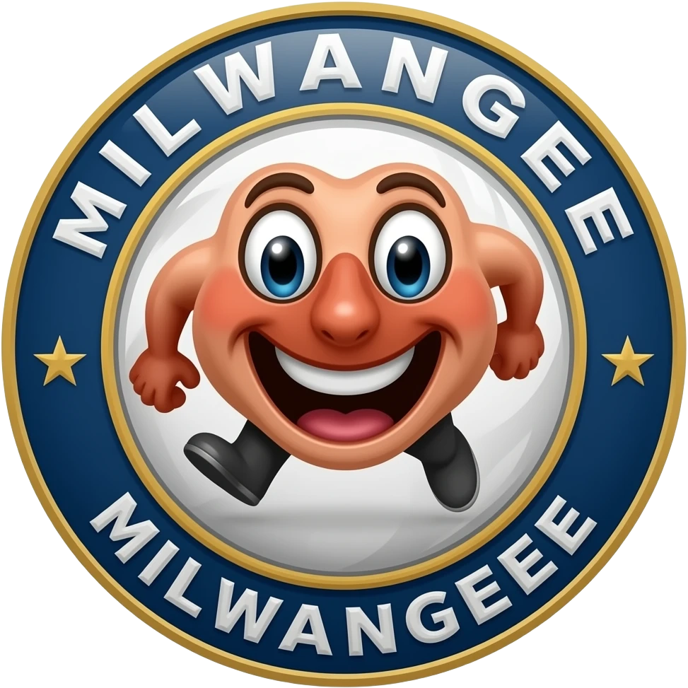 Milwaukee brewers logo with running usingers sausage mascot emoji