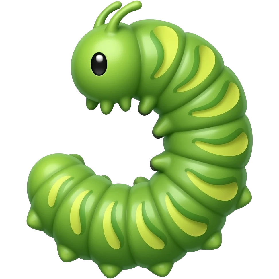 J hanging caterpillar emoji