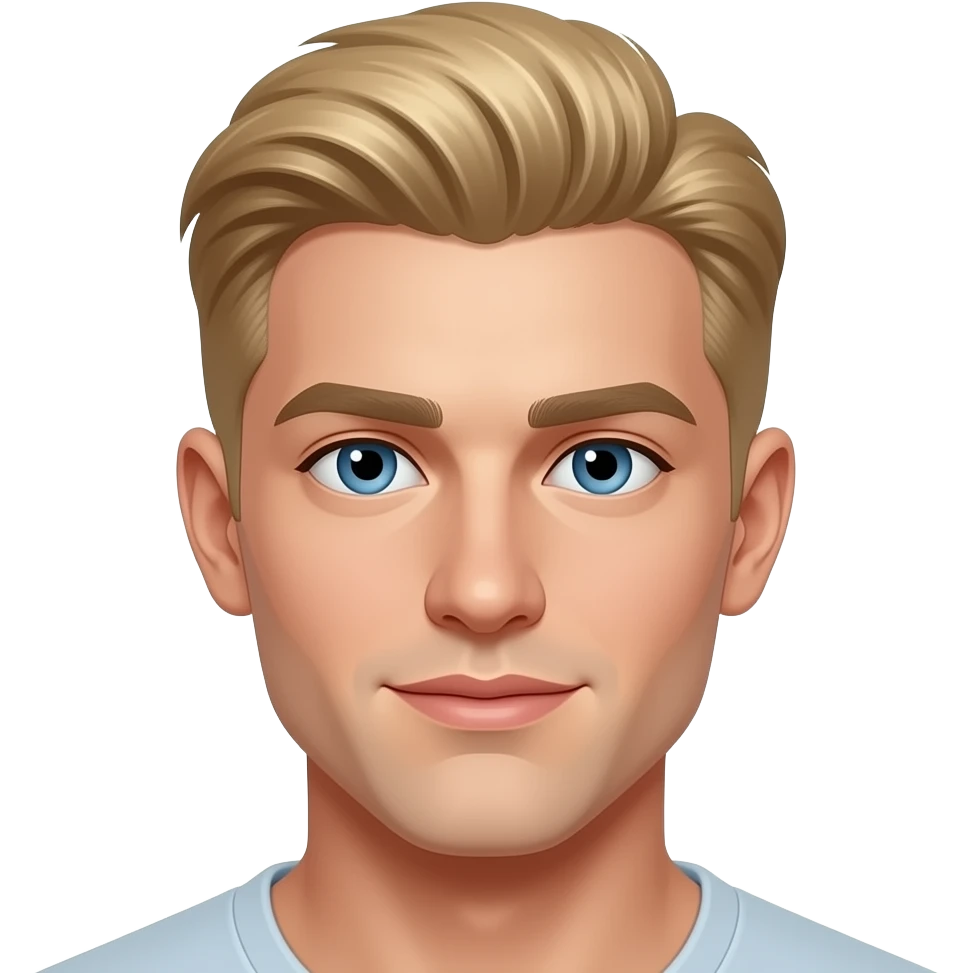 Maschio molto bello maranza con taglio cpelli da maranza biondo con occhi azzurri emoji