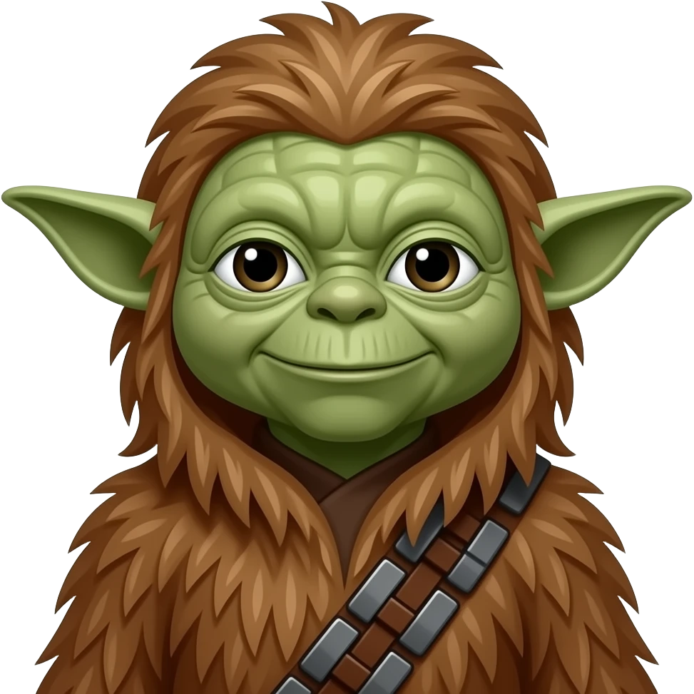 yoda wearing chewbacca suit emoji