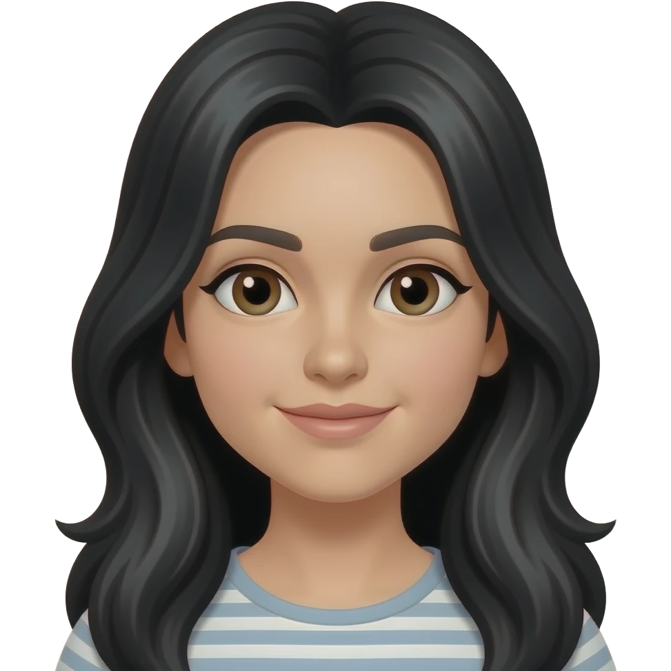 中分黑长发 emoji