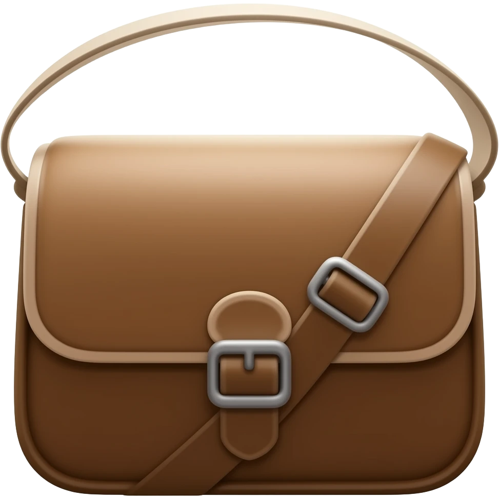 Brown one shoulder sling bag emoji