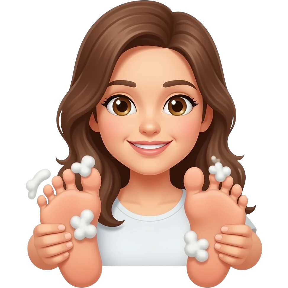 Woman scratching her soles feet emoji