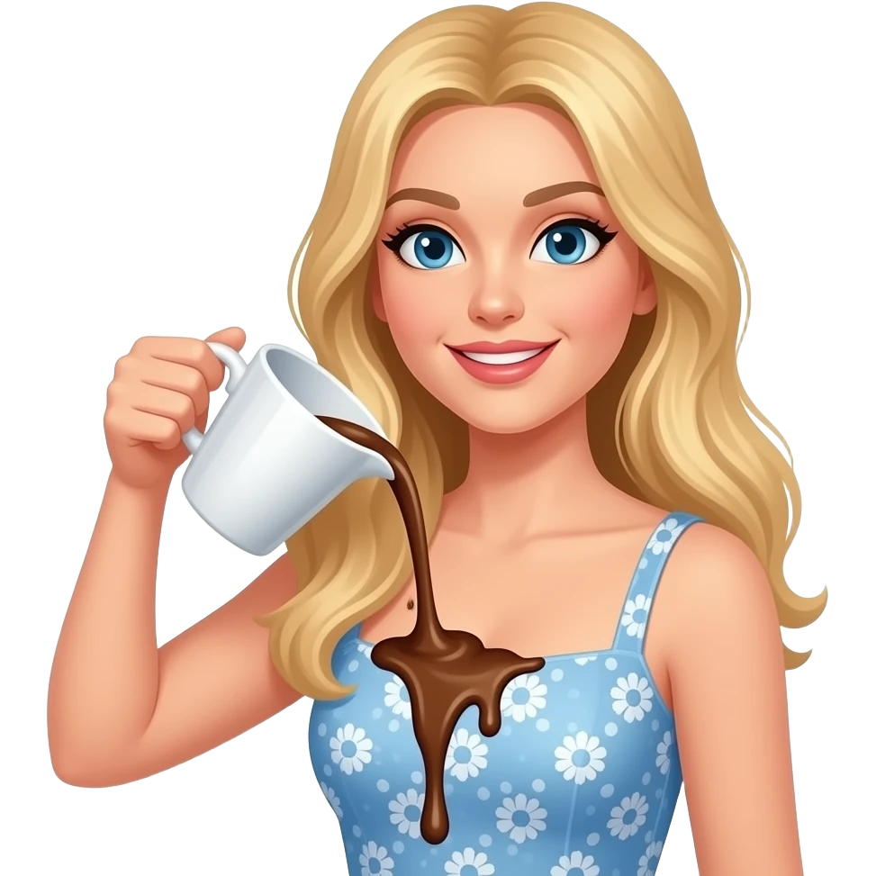 spill coffee on your dress blonde emoji
