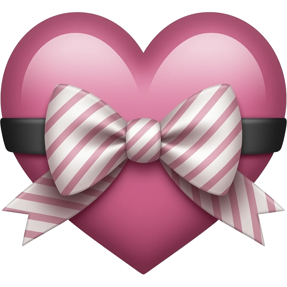 A bow is tied around the heart emoji